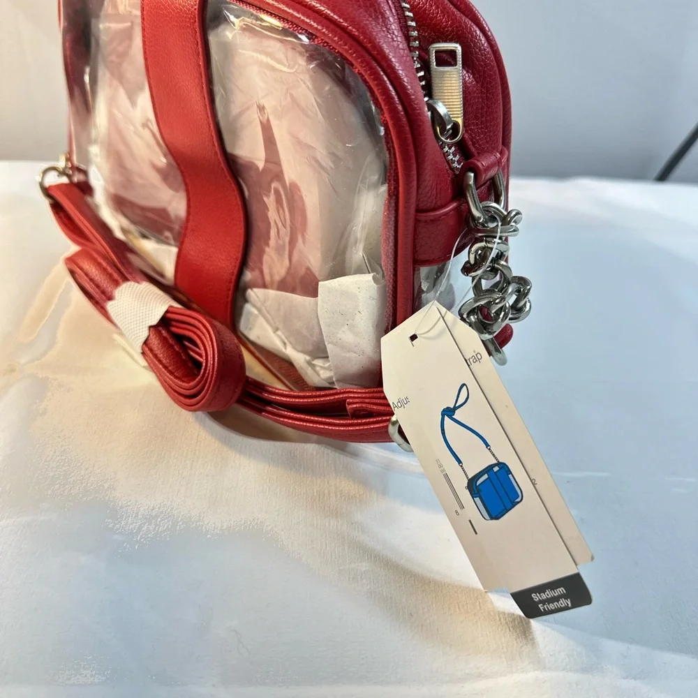 Stylish Red Transparent Crossbody Bag